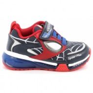 παιδικό αθλητικό παπούτσι για αγόρι geox spider man ανατομικό με φωτάκια χρώματος μπλε j36fed 0fuce 
