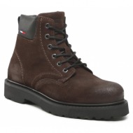 ορειβατικά παπούτσια tommy jeans bran short lace up nylon collar em0em01059 truffle brown gt7