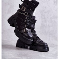 women`s snow boots with chain goe kk2n4018 black