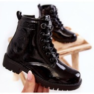children`s lacquered warm boots big star ii374045 black