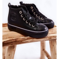 children`s high sneakers with zipper big star kk374228 black