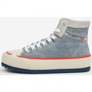 light blue womens ankle sneakers with suede details diesel - men