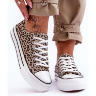 women`s sneakers on a robust platform beige and black ember
