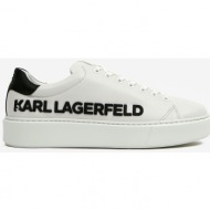 white mens leather sneakers karl lagerfeld maxi up injection logo - men