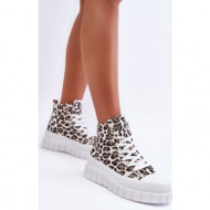 women`s high sneakers leopard pattern white florensi
