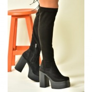 fox shoes black suede stretch notebook women`s boots