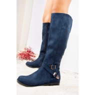 fox shoes navy blue women`s suede boots