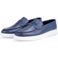 ducavelli trim genuine leather men`s casual shoes loafers, lightweight shoes, summer shoes navy blue
