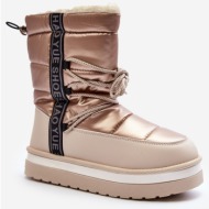 women`s snow boots with lacing beige lilara