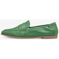 tamaris women`s green leather loafers - women