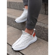 ombre lightweight men`s shoes lace-up sneakers - white