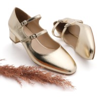 marjin women`s double strap classic heel shoes alsef gold