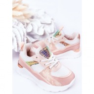 children`s sport shoes sneakers pink game time