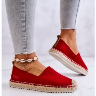 espadrilles on a braided sole big star hh274494 red