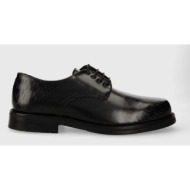 δερμάτινα κλειστά παπούτσια karl lagerfeld kraftman χρώμα: μαύρο, kl11423a