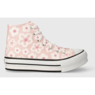 παιδικά πάνινα παπούτσια converse χρώμα: ροζ