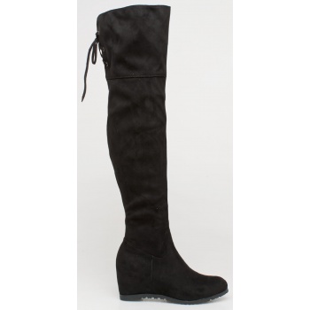kami over the knee boot, μαύρο - 74604/1