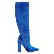 μπότες μπλε βελούδινες κάλτσα μυτερές μπλε