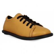 γυναικεία δερμάτινα sneaker parex 10725309 - κίτρινο