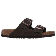  σανδάλια birkenstock arizona suede leather narrow - mocca |