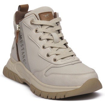 ψηλά sneakers mustang cream | σε προσφορά