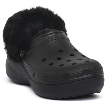τσόκαρα crocs blk classic platform fuzz