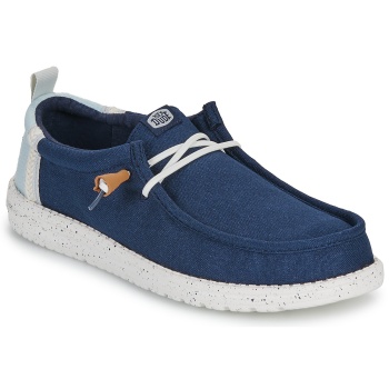 slip on heydude wally craft linen navy