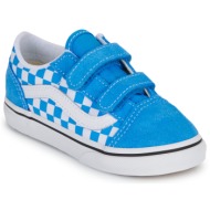 xαμηλά sneakers vans old skool v color theory checkerboard bright azure