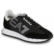  xαμηλά sneakers emporio armani ea7 black white vintage ύφασμα