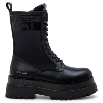 replay μαύρο biker boot any double