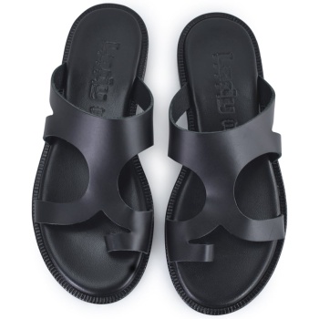 δερμάτινο μαύρο σανδάλι lady 101 σε προσφορά