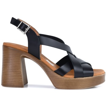 δερμάτινο μαύρο πέδιλο oh my sandals σε προσφορά