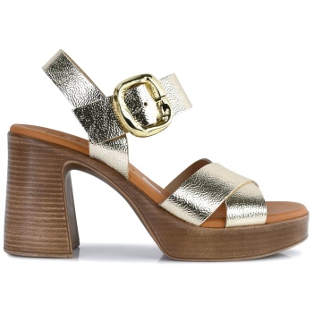 δερμάτινο χρυσό πέδιλο oh my sandals σε προσφορά