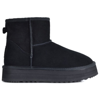 μαυρο δίπατο δερμάτινο australian boot σε προσφορά