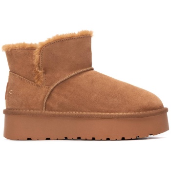 carmela κάμελ δερμάτινο australian boot σε προσφορά