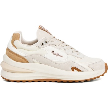 pepe jeans εκρού δερμάτινο sneaker σε προσφορά