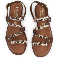  δερμάτινο animal print σανδάλι harris 135-1084