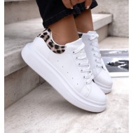 sneakers λευκο λεοπαρ  - camelia