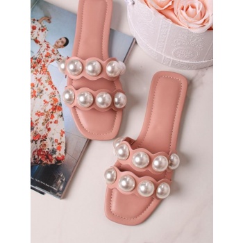 double pearl salmon slippers σε προσφορά