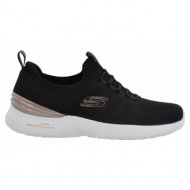  γυναικεία sneakers skechers 149754/bkrg skech-air dynamight-perfect steps black/rose gold μαύρο
