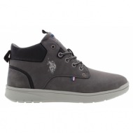  ανδρικά μποτάκια u.s.polo assn ygor004a-dgr eco nubuck-eco leather γκρι