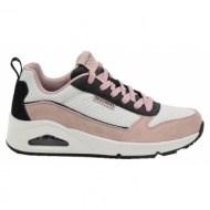  γυναικεία sneakers skechers 177105/pkbk uno-2 much fun pink/black λευκό