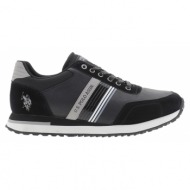  ανδρικά sneakers u.s.polo assn xirio001c-blk-gry001 eco leather-textile μαύρο