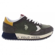  ανδρικά sneakers u.s.polo assn cleef005-dbr-tau001 suede-pu synth.leather λαδί