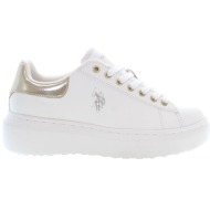 γυναικεία sneakers u.s.polo assn britny001-whi-gol04 λευκό