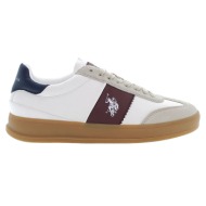  ανδρικά sneakers u.s.polo assn campy001a-cre-bor01 pu synth. leather-suede λευκό