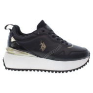  γυναικεία sneakers u.s.polo assn bayle002-blk gol01 pu synth. leather-mesh μαύρο