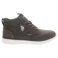  ανδρικά μποτάκια u.s.polo assn ygor008-dbr003 pu synth. leather-nylon καφέ