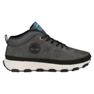  ανδρικά μποτάκια timberland tb0a613g0331 winsor trail mid lace sneaker castlerock γκρι δέρμα nubuk