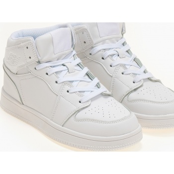sneakers μποτάκια λευκά με κορδόνια 